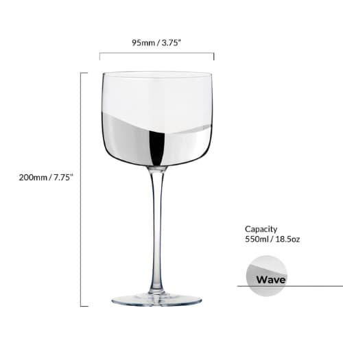 Set of 2 Wave Gin Glasses Silver - Jaro Design Studio - 5 Set of 2 Wave Gin Glasses Silver - Image 5