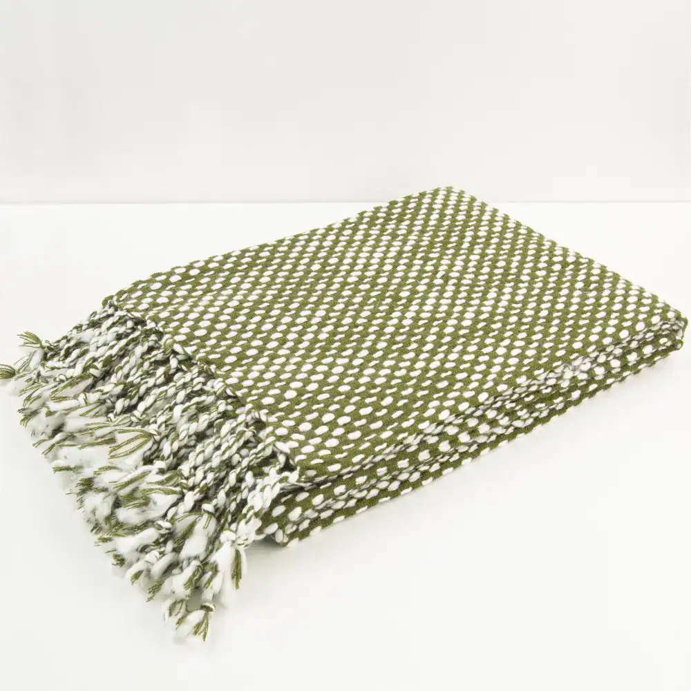 Malini Raindrops Olive Throw - Jaro Design Studio - 2 Malini Raindrops Olive Throw - Image 2