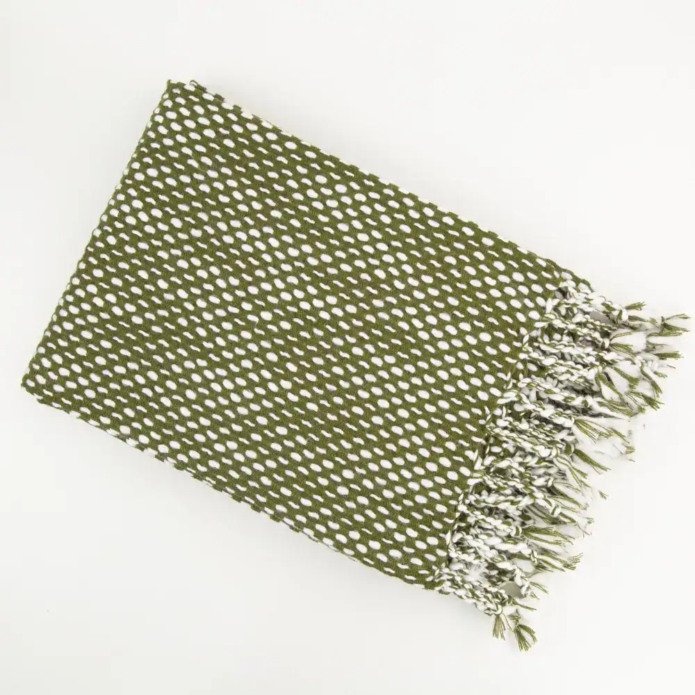 Malini Raindrops Olive Throw - Jaro Design Studio - 3 Malini Raindrops Olive Throw - Image 3