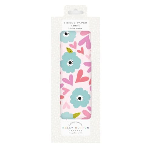 Belly Button Tissue Paper – Hearts and Flowers