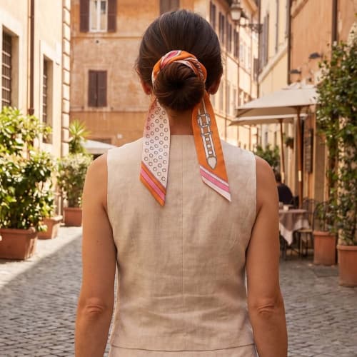 Equestrian Orange Twilly Scarf - Image 2