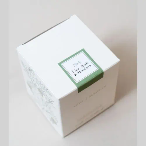 Love Scottish Glass Candle, Lime Basil and Mandarin