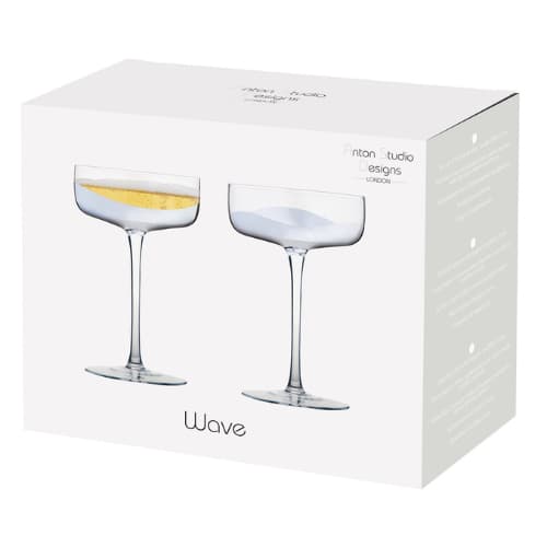 Set of 2 Wave Champagne Saucers Silver - Image 4