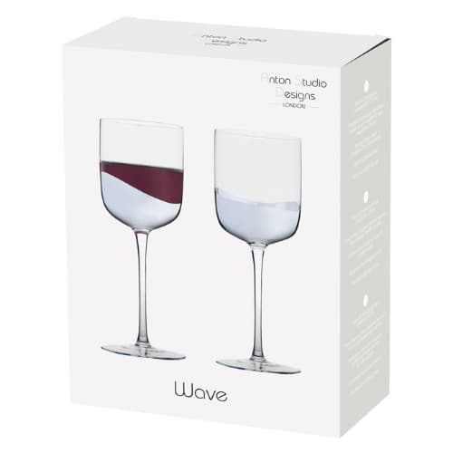 Set of 2 Wave Wine Glasses Silver - Image 3