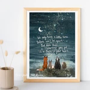 Fox Under The Moon – ‘Wherever You Go’ Art Print A4