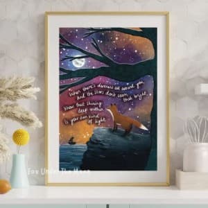 Fox Under The Moon – ‘Your Own Light’ Art Print A4