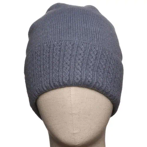 Zelly, Cable Detail Hat - Blue