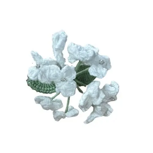 Zelly Crochet White Hydrangea Stem - Image 3