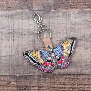Zelly, Hand Beaded Butterfly Keyring