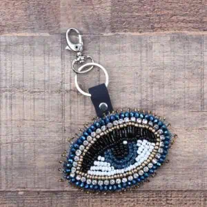 Zelly, Hand Beaded Eye Keyring