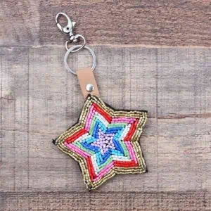 Zelly, Hand Beaded Star Keyring