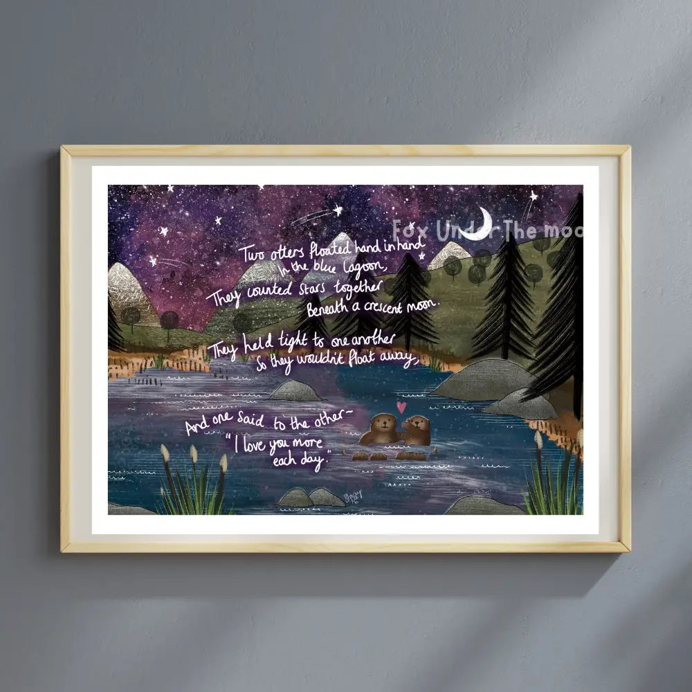Fox Under The Moon – ‘Hand ’ Art Print A4 - Image 3