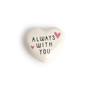 Belly Button Always With You Heart Porcelain Token
