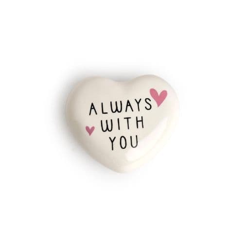 Belly Button Always With You Heart Porcelain Token