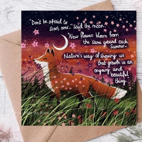 Fox Under The Moon – ‘Bloom’ Card - Image 2