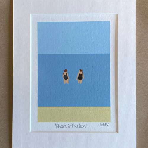 Chats In The Sea 6×8 Mounted Print by Fiddy + Mabel - Image 2