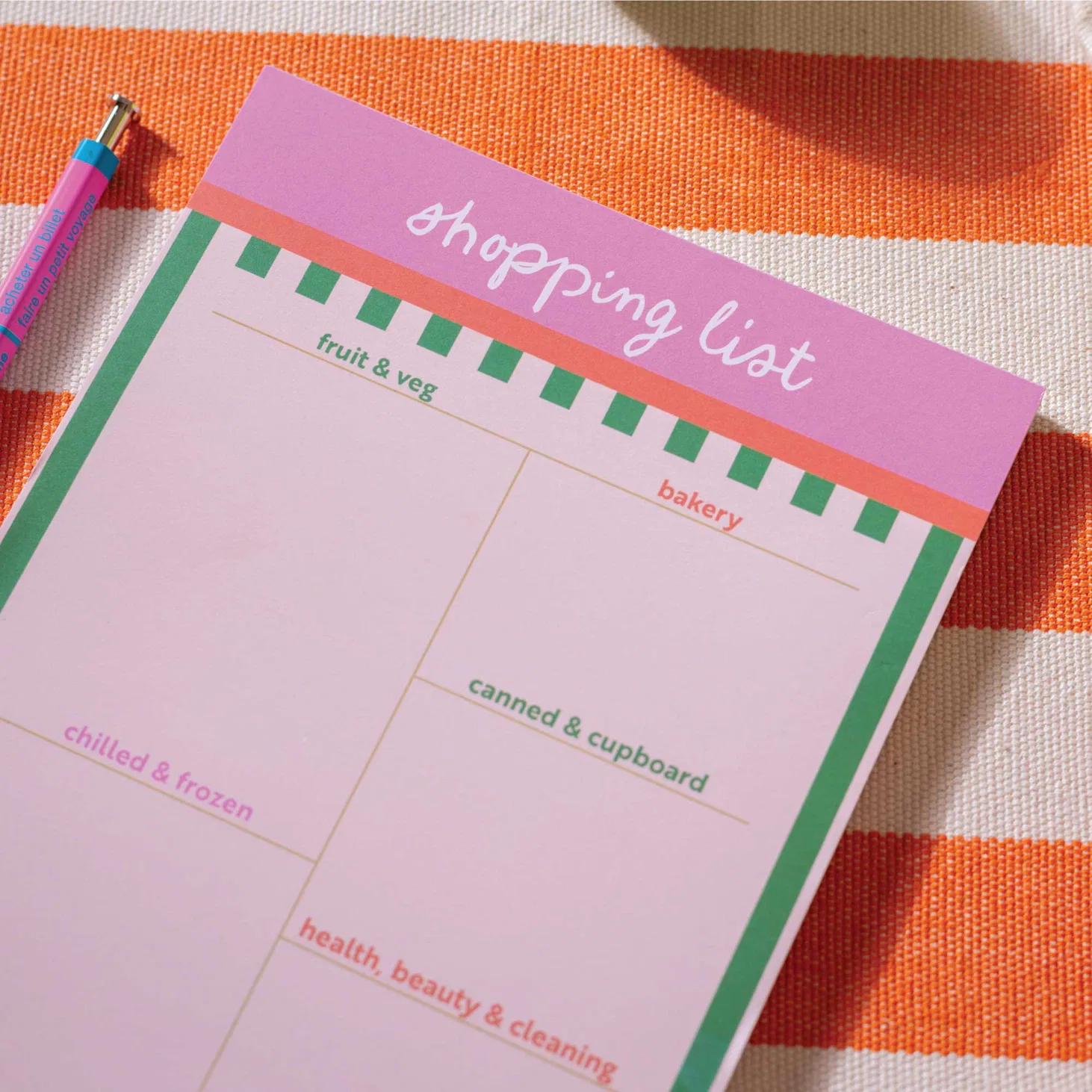 Good Tuesday, Weekly Shopping List Pad A5 - Cabana Stripe - Image 5