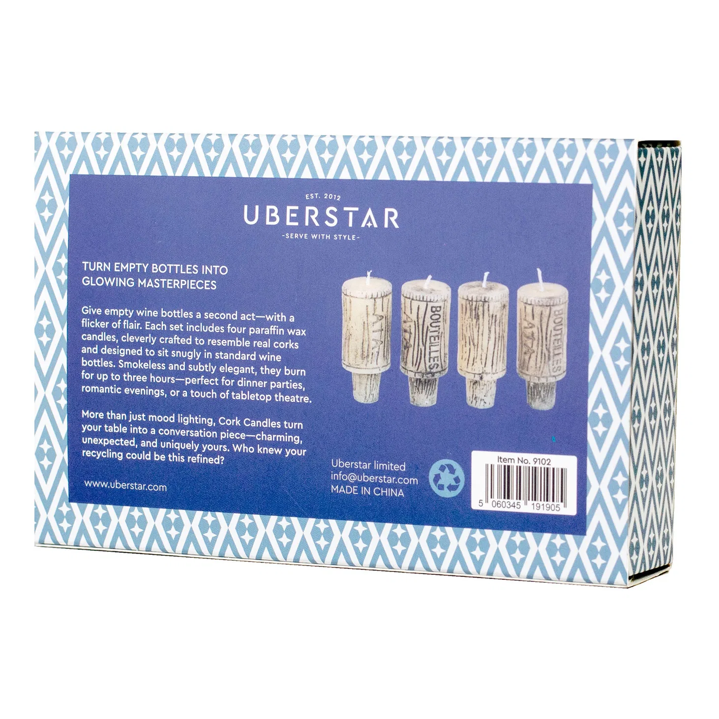 UBERSTAR Wine Cork Candles - Set of 4 - Jaro Design Studio - 4 UBERSTAR Wine Cork Candles - Set of 4 - Image 4