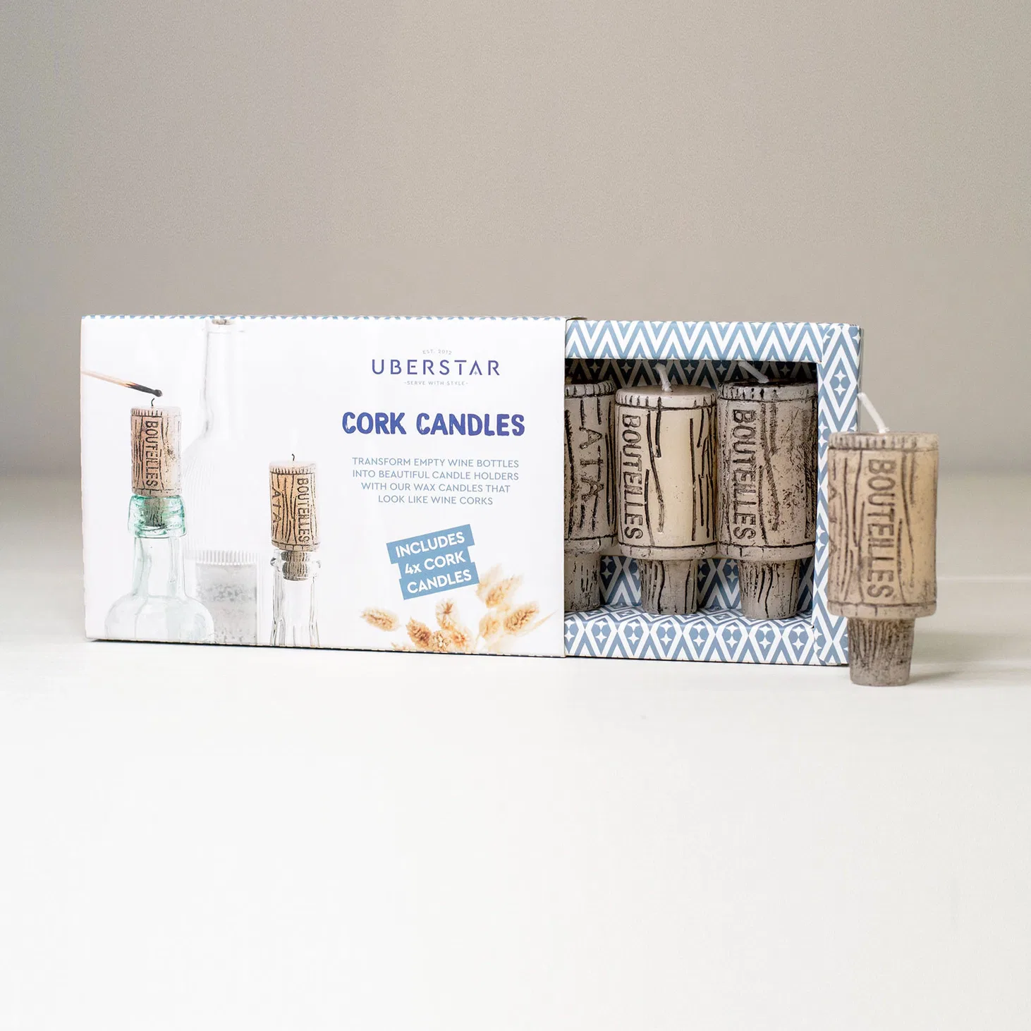 UBERSTAR Wine Cork Candles - Set of 4 - Jaro Design Studio - 1 UBERSTAR Wine Cork Candles - Set of 4