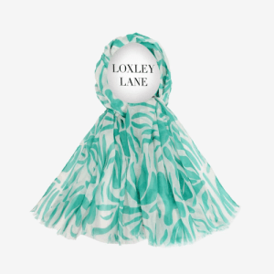 Green Floral Print Lightweight Scarf