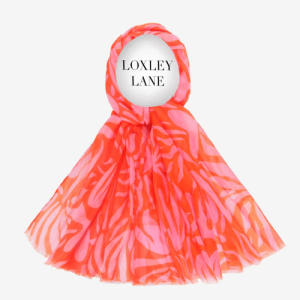 Orange Floral Print Lightweight Scarf