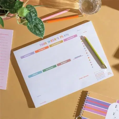 Good Tuesday - A4 'Work Hard. Play Nice' Weekly Planner Pad with Habit Tracker