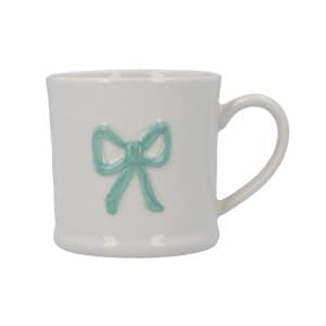 Gisela Graham Stoneware Mini Mug – Green Bow