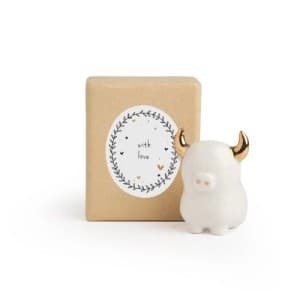 Belly Button Designs Highland Cow 3D Shaped Porcelain Token