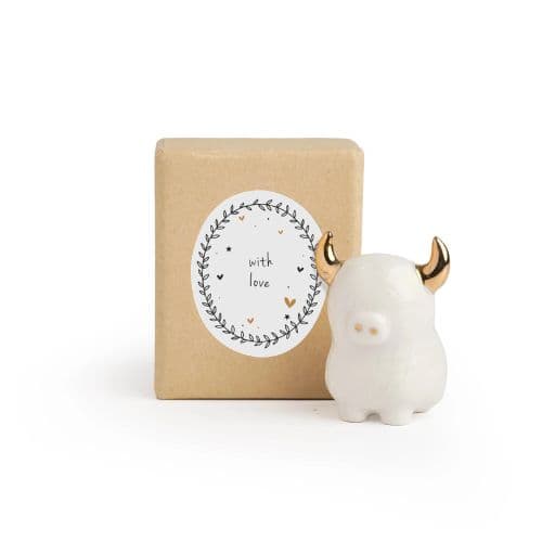 Belly Button Designs Highland Cow 3D Shaped Porcelain Token