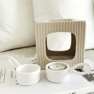 Tea Light Slider - White