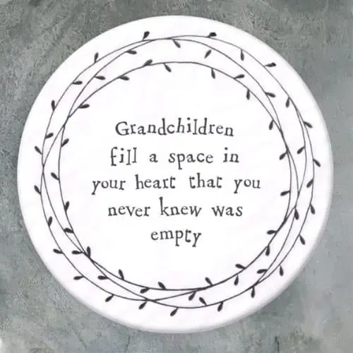East Of India Leaf coaster - 'Grandchildren fill a space' - Jaro Design Studio - 1 East Of India Leaf coaster - 'Grandchildren fill a space'