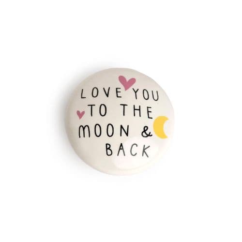 Belly Button Love You To The Moon And Back Porcelain Token - Jaro Design Studio - 1 Belly Button Love You To The Moon And Back Porcelain Token