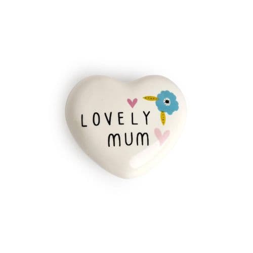 Belly Button Lovely Mum Heart Porcelain Token
