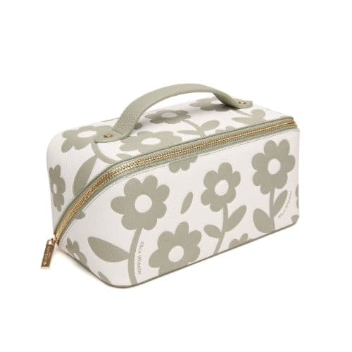 Alice Wheeler Pistachio Floral Mini Train Case