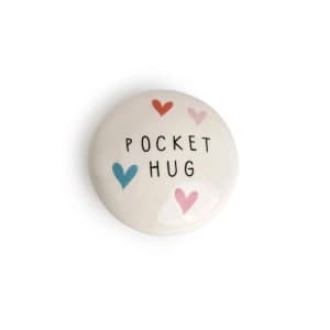 Belly Button Pocket Hug Porcelain Token