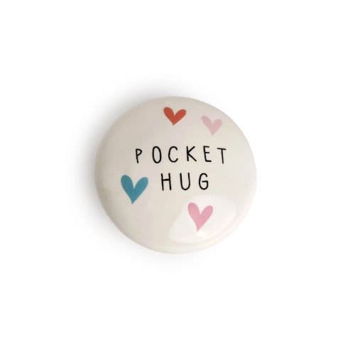 Belly Button Pocket Hug Porcelain Token