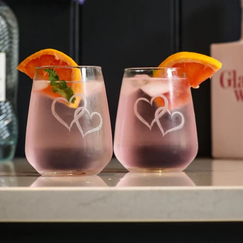 Selbrae House – Stemless Heart Glasses, set of 2 - Image 3