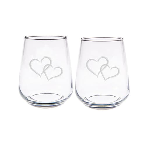 Selbrae House – Stemless Heart Glasses, set of 2
