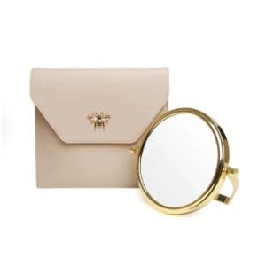 Alice Wheeler Stone Travel Mirror and Case, 7x Magnification