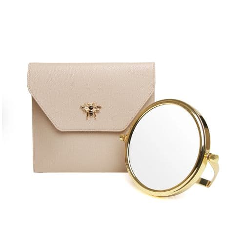 Alice Wheeler Stone Travel Mirror and Case, 7x Magnification