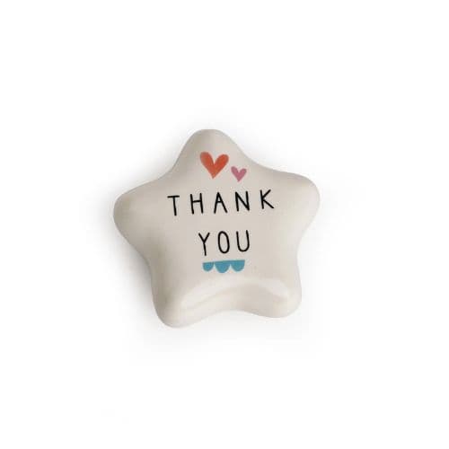 Belly Button Thank You Star Porcelain Token
