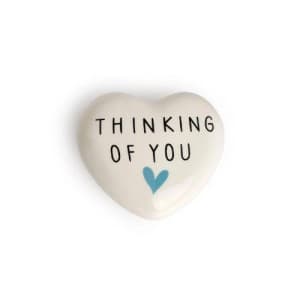Belly Button Thinking Of You Heart Porcelain Token