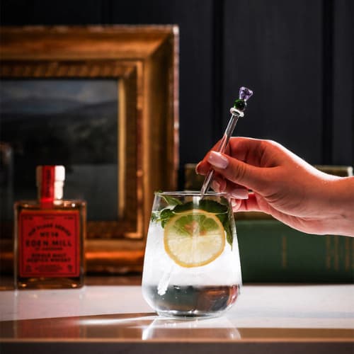 Selbrae House - Glass Thistle Drinks Stirrer - Jaro Design Studio - 1 Selbrae House - Glass Thistle Drinks Stirrer