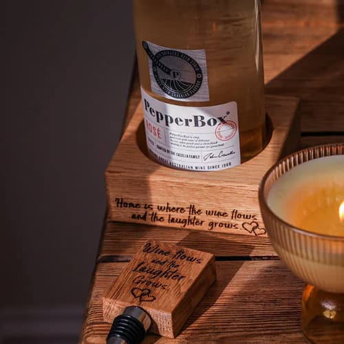 Selbrae House - Oak Wine Bottle Coaster Home Is Where The Wine Flows - Jaro Design Studio - 3 Selbrae House - Oak Wine Bottle Coaster Home Is Where The Wine Flows - Image 3