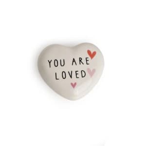 Belly Button You Are Loved Heart Porcelain Token
