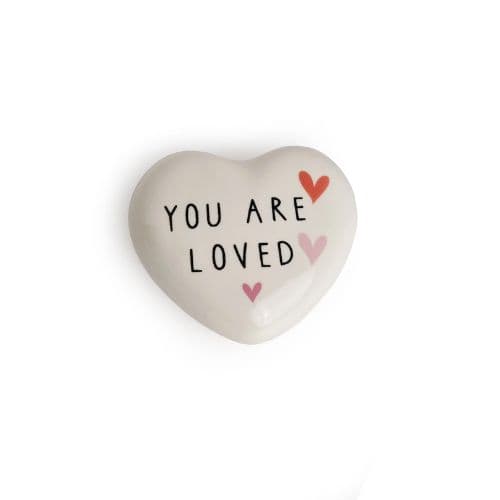 Belly Button You Are Loved Heart Porcelain Token - Jaro Design Studio - 1 Belly Button You Are Loved Heart Porcelain Token