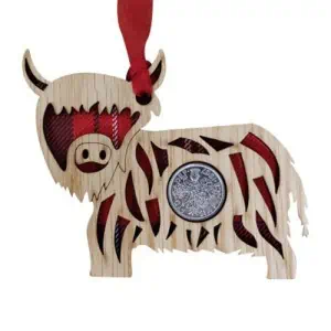 Jaro Design Studio and Wedding Wish List - Jaro Design Studio - 12 Quirky Tartan Lucky Sixpence - Highland Coo