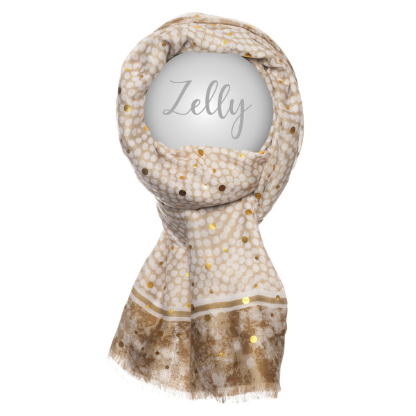 Zelly Metalic Spots Scarf - Taupe