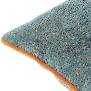 Paoletti, Estelle Spotted Cushion - Teal/Rust - Jaro Design Studio - 2