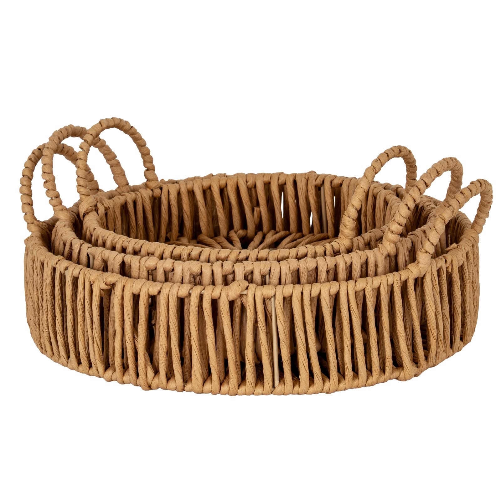 Large Loop Handle Set of 3 Round Trays - Jaro Design Studio - 2 Large Loop Handle Set of 3 Round Trays - Image 2